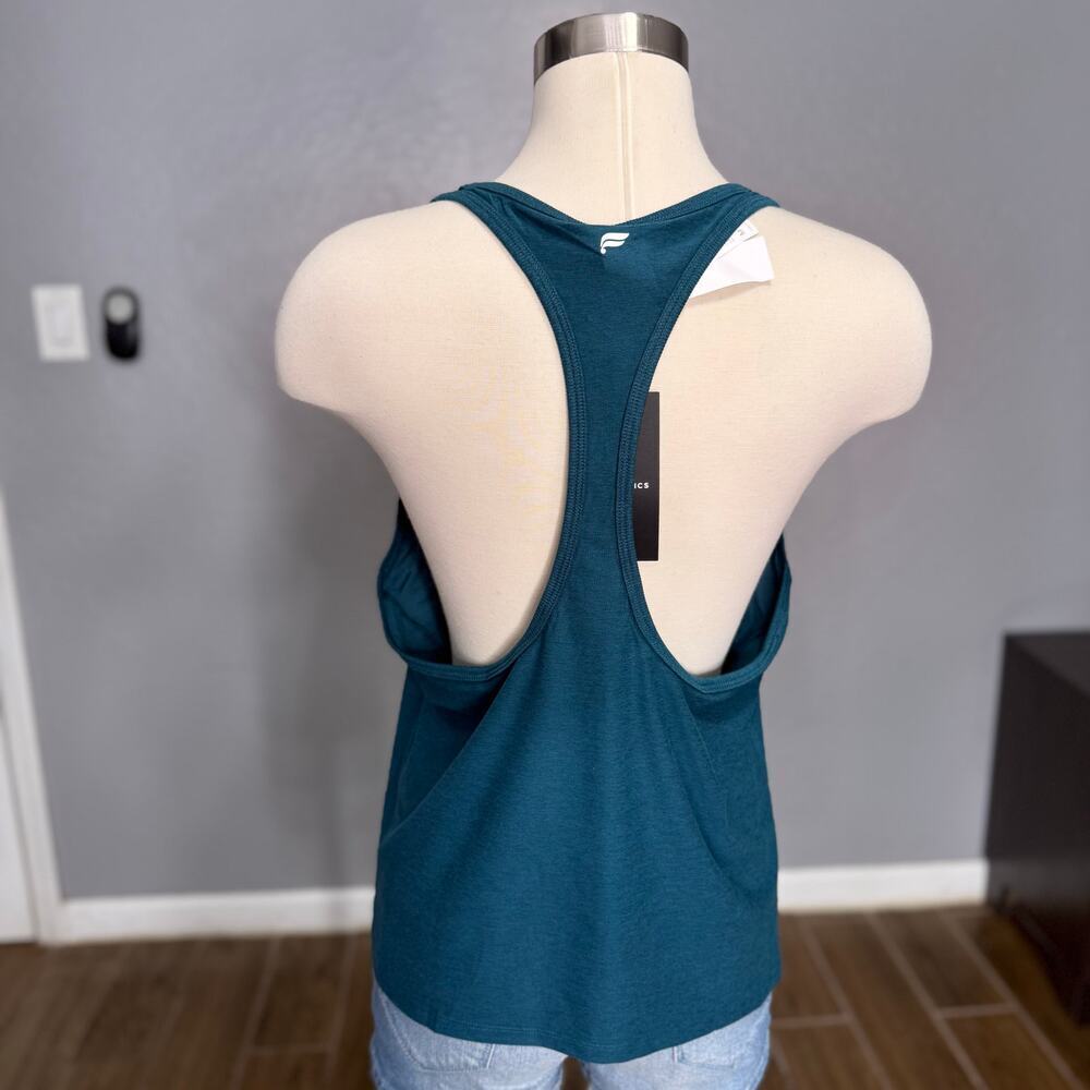 Fabletics Whisper Racerback Tank, Green Abyss Heather, M - Picture 2 of 3